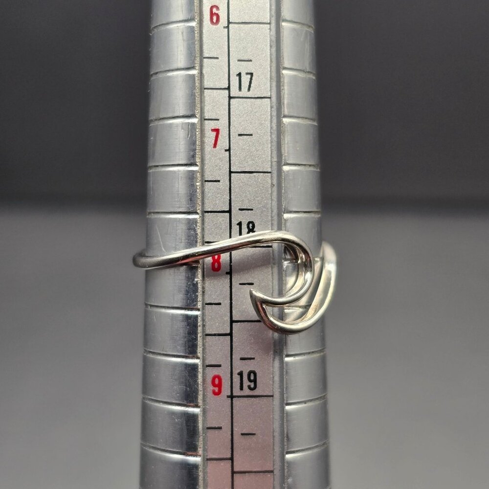 VTG Sterling Silver Wave Ring Size 8 Openwork Minimalist Abstract Wire Design - Picture 6 of 7